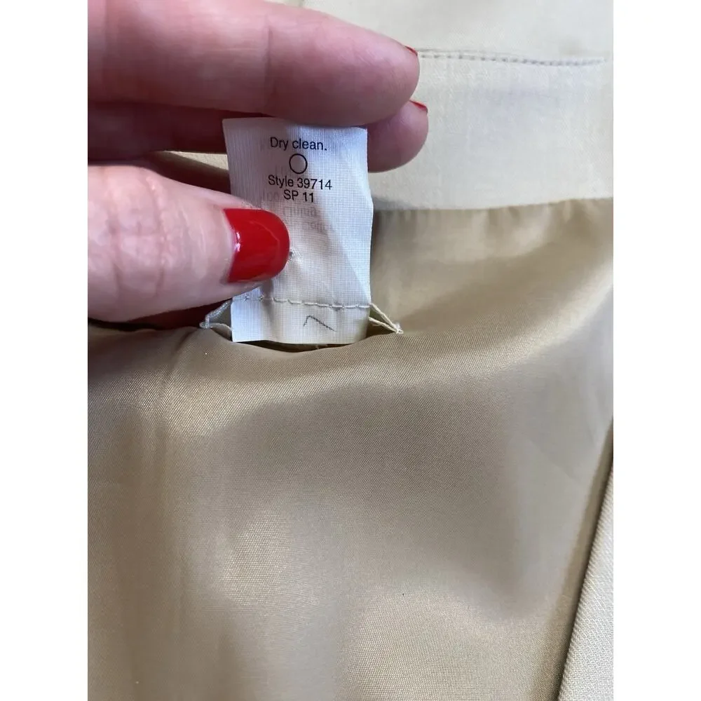 J.CREW Dress Womens 0 Tan Cotton Stretch Cap Sleeve V-Neck Suiting Career Mini